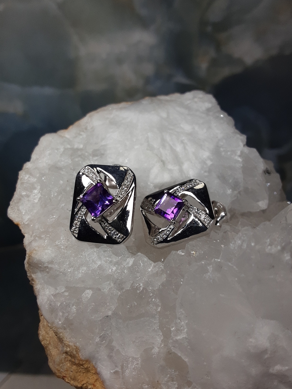 925 Amethyst Stud Earrings. PRICE IS FIRM.